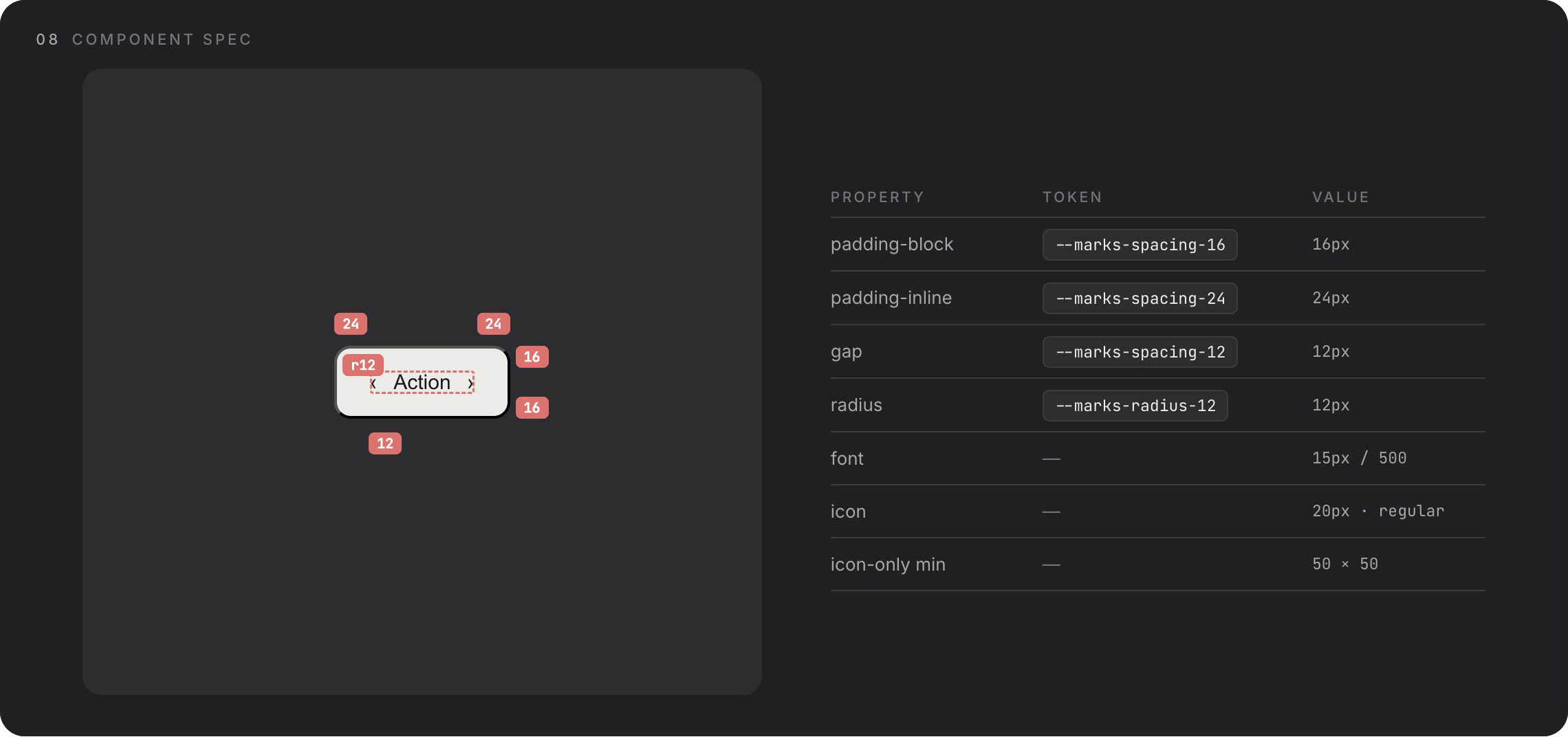 Design system documentation: nav, getting started page, and an install snippet